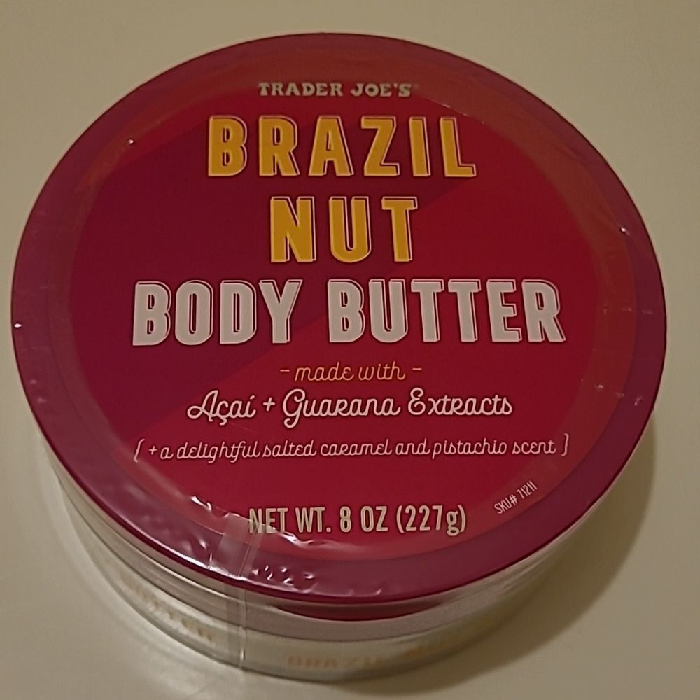 NEW TRADER JOES BRAZIL NUT BODY BUTTER 8 OZ acai & Guarana extracts sealed